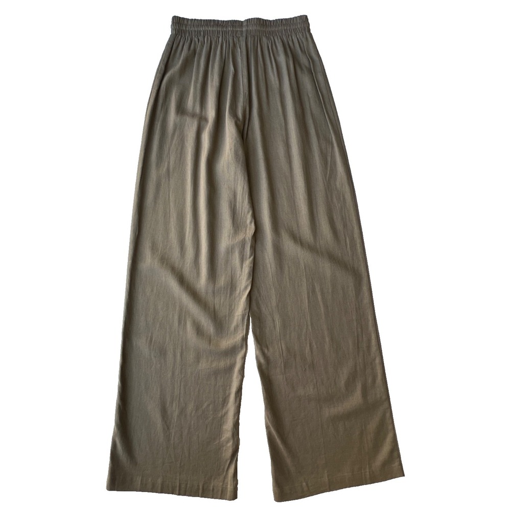 Lucce Paris Pants Womens Tan Linen Blend Wide Leg Ultra Lightweight Airy NWT - Picture 5 of 8